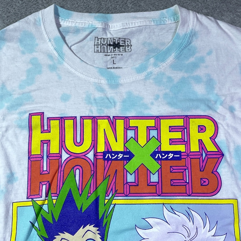 Hunter x Hunter Anime T Shirt Gon & Killua Tie Dye Graphic Print Men's L Retro